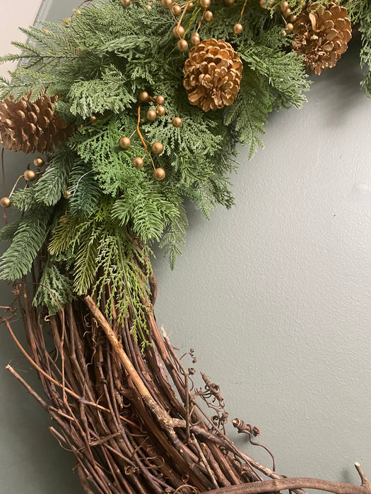 Golden Pinecones 36"