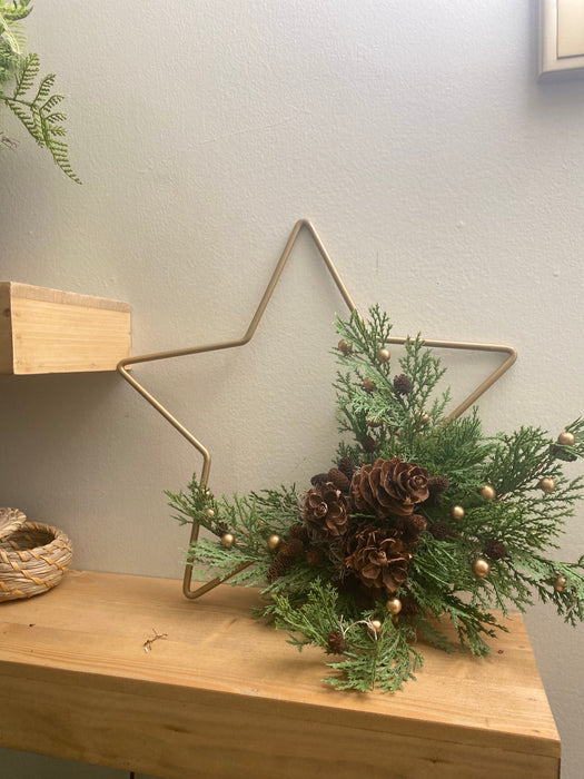 Gold Star with Pinecones