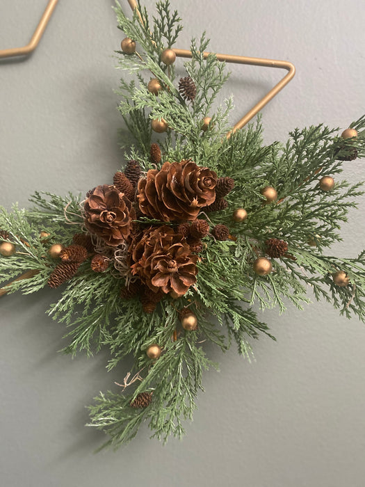 Gold Star with Pinecones