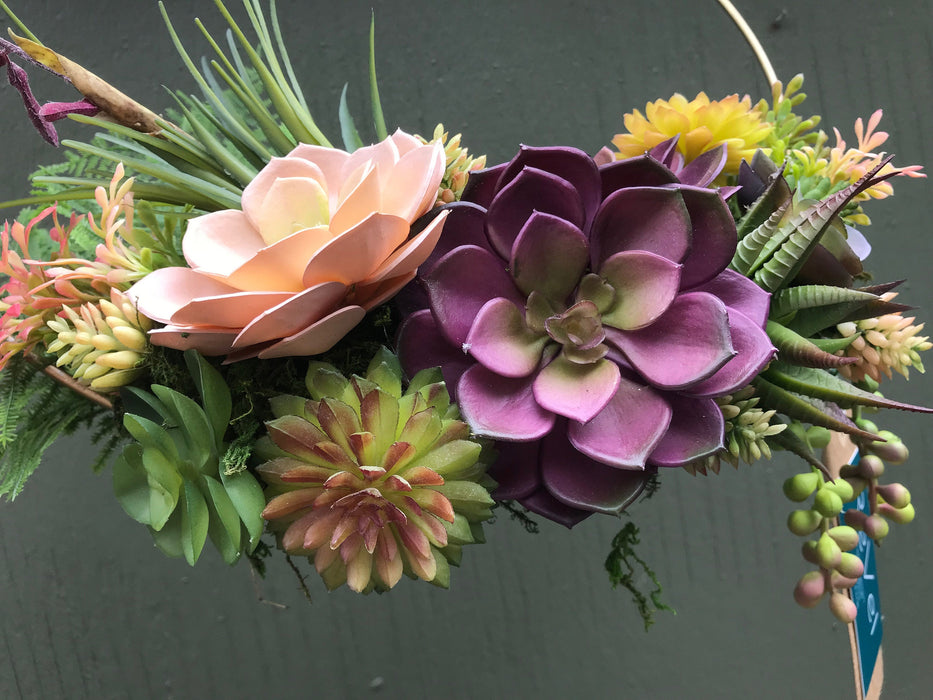 succulent wreath artificial Custom Succulent Wreath