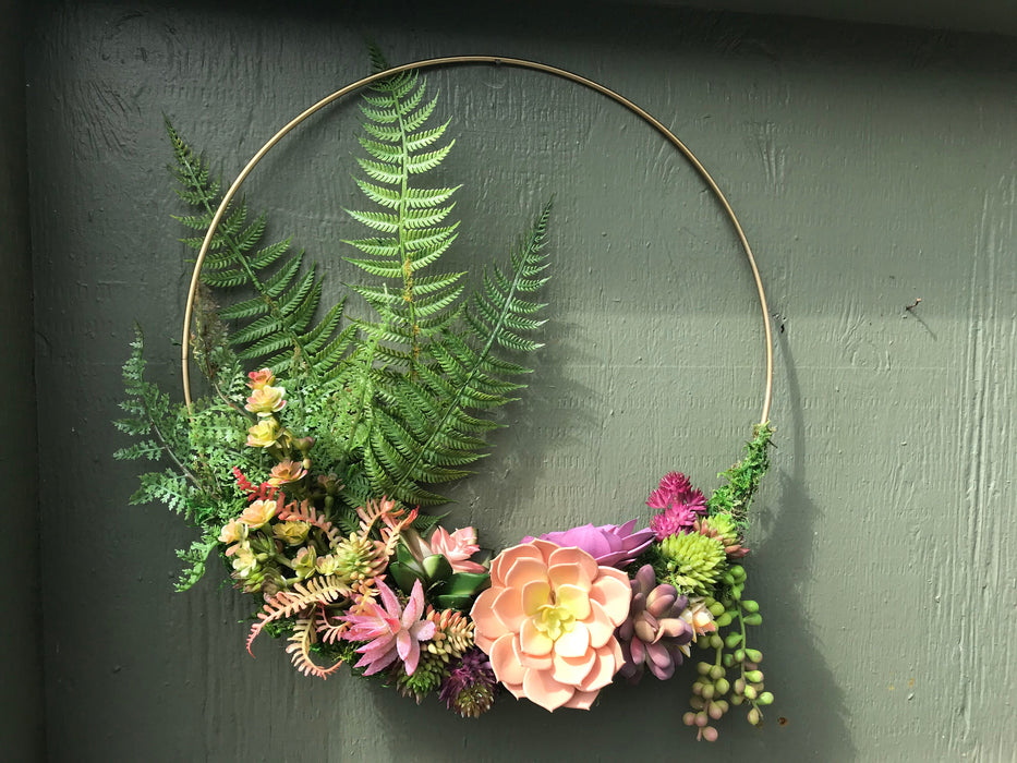 succulent hoop wreath Custom Succulent Wreath