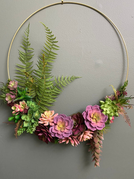 succulent wreath supplies Custom Succulent Wreath
