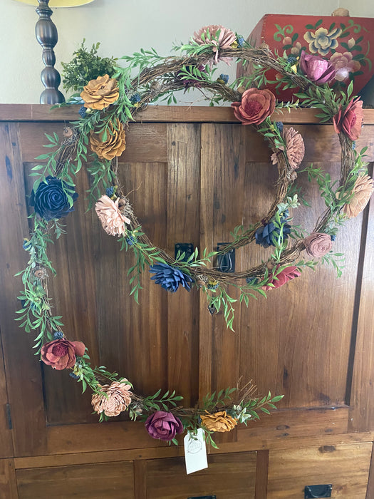 Wood Flower Garland