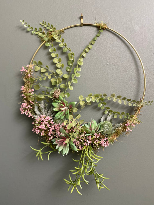 metal succulent wreath Pinky Succulent Wreath — Revel Party Design