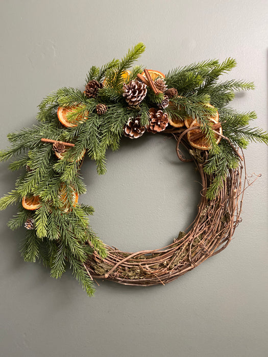 Custom Woodflower Grapevine Wreath