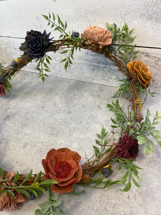 Wood Flower Garland